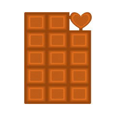Bar of chocolate with a heart