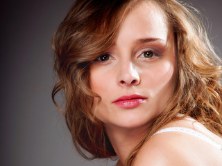 Naklejka premium Portrait of beautiful woman long hair