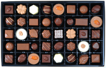 various chocolate pralines
