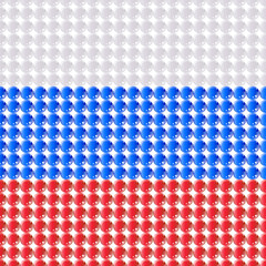 Flag of the Russia made of leds or bubbles.