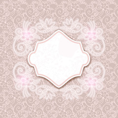 Retro card with seamless floral ornament