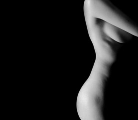 Classic Black and White Art of Woman's body