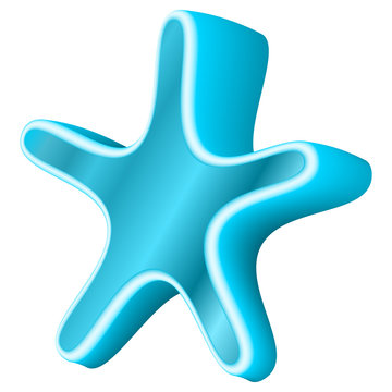 3d blue star with a rotation effect