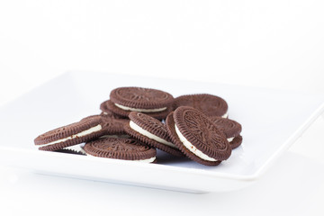 Collection of cookies on white background