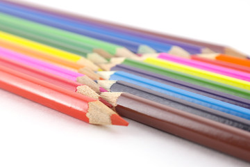 Fototapeta premium Multi color pencils over white