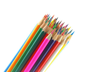 Color pencils over white
