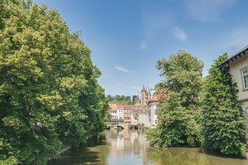 Fototapeta na wymiar Ross Neckar Kanał w Esslingen am Neckar, Niemcy