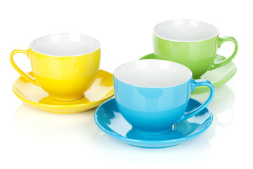 Set of colorful cups