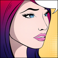 Vector Illustration of an Abstract Pop Art Woman