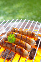 Delicious grilled sausages