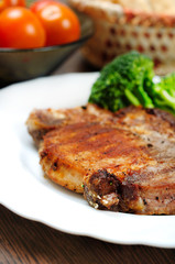 Grilled meat with salad