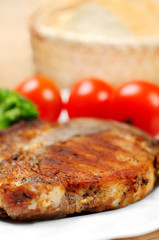 Grilled meat with salad
