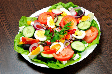 Plate with salad
