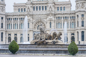 Fototapeta na wymiar Cibeles Fountain at Madrid, Spain