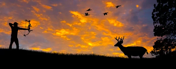 Photo sur Plexiglas Chasser Silhouette de chasse à l& 39 arc