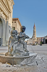 Our Lady of the Pillar square at Zaragoza, Spain