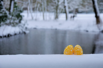 Ostereier im Schnee