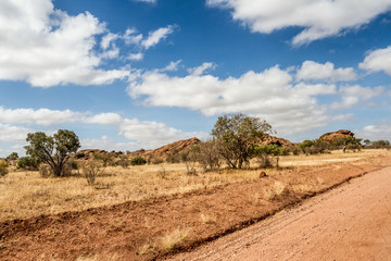 African landscape with dramatic clouds in Kenya