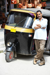 Indian auto rickshaw tut-tuk driver man