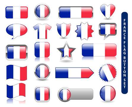 FRENCH FLAG ICON SET (france jersey soccer football icons stamp)