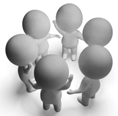 Conversation Between 3d Characters Shows Communication And Discu