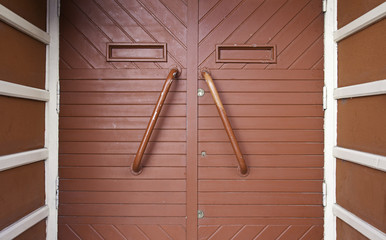 Red wooden door