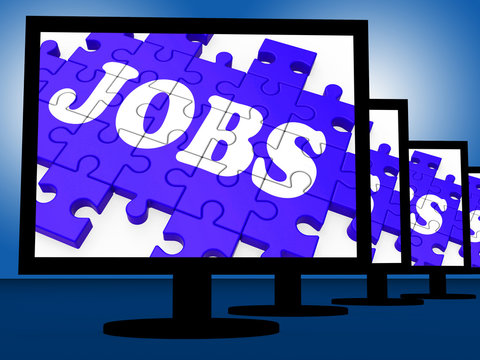 Jobs On Monitors Showing Careers