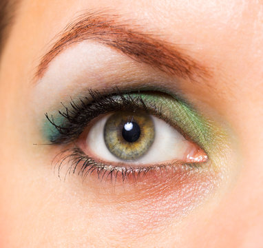 Woman's green eye