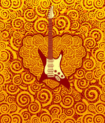 Flame guitar and heart
