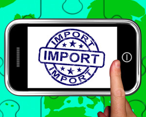 Import On Smartphone Shows International Shipment