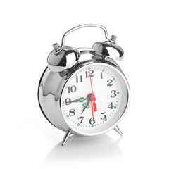 Alarm clock on white background
