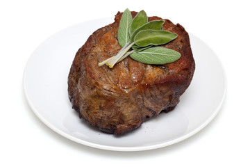freshly coocked meat with sage