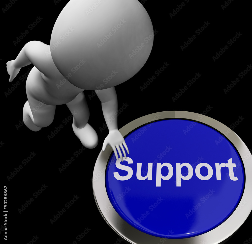 Poster support button shows help faq and assistance