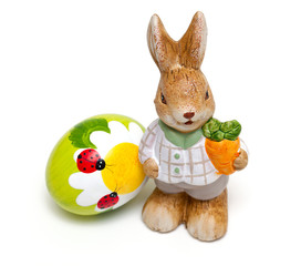 Easter bunny and beautiful painted egg