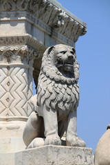 Lion statue in Budapest, Hungary
