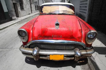 Crédence de cuisine en verre imprimé Vielles voitures Vieille voiture à Cuba