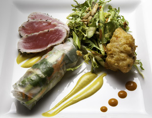 Ahi Tuna and Spring Roll