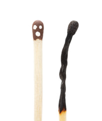 Burned match and the whole match in shock
