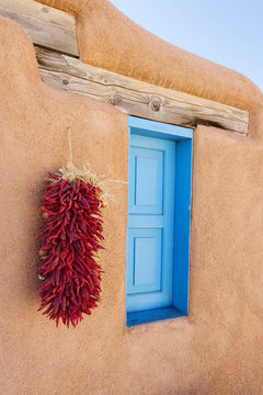 Chili Ristra on Adobe Wall