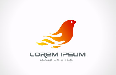 Obraz premium Logo Fire Flame Bird abstract icon. Phoenix concept.