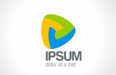 Logo Infinite loop Triangle abstract icon. Rounded corner shape.