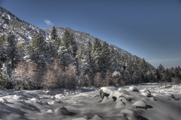 winter road in the mountains