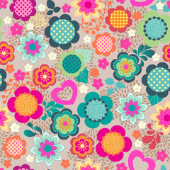 cute colorful floral seamless background