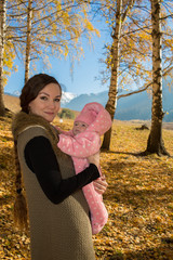 Mother and daughter spending time outdoor
