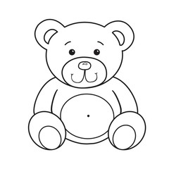 Illustration vectorielle de jouet ours décrit. Isolé sur blanc.