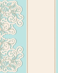 Beautiful vintage invitation with floral elements.