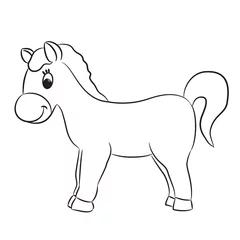 Fotobehang Cartoon paard - vectorillustratie. © ARNICA