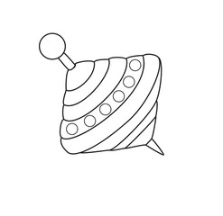 Outlined humming-top, whirligig - vector illustration