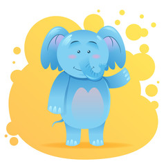 Obraz na płótnie Canvas Cute słoń cartoon wektor zabawka karta