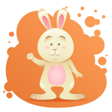 Cute cartoon bunny toy vector card